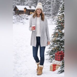 L.L. Bean Light Gray Women's Cardigan